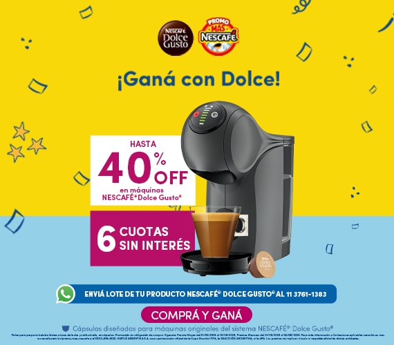 30% OFF en cápsulas Dolce Gusto + Envío gratis