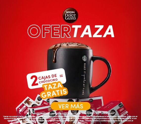 Hasta 20% OFF en máquinas NESCAFÉ® Dolce Gusto® + 6 cuotas sin interés