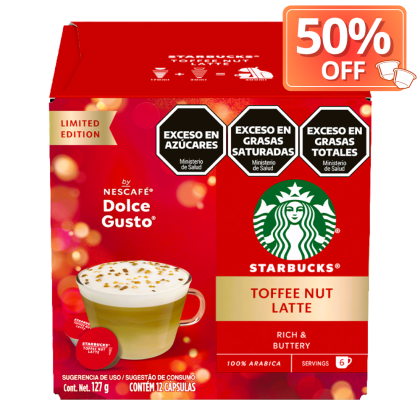 STARBUCKS&reg; TOFFEE NUT LATTE 12 C&Aacute;PSULAS