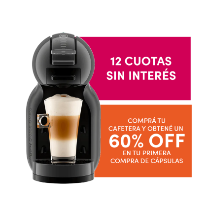 Vista frontal Máquina de Café Mini Me NESCAFÉ® Dolce Gusto® Gris / Negra