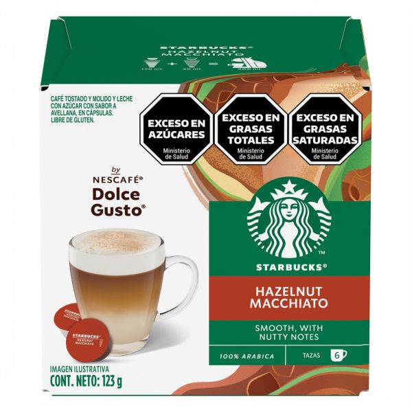 Front view of the Starbucks® Hazelnut Macchiato box