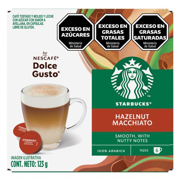 Front view of the Starbucks® Hazelnut Macchiato box