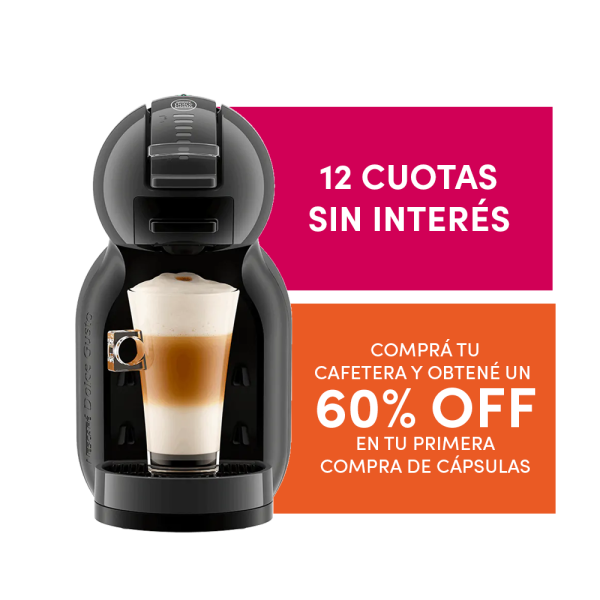 Vista frontal Máquina de Café Mini Me NESCAFÉ® Dolce Gusto® Gris / Negra
