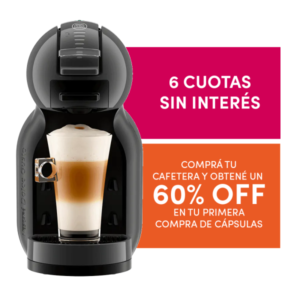 Vista frontal Máquina de Café Mini Me NESCAFÉ® Dolce Gusto® Gris / Negra
