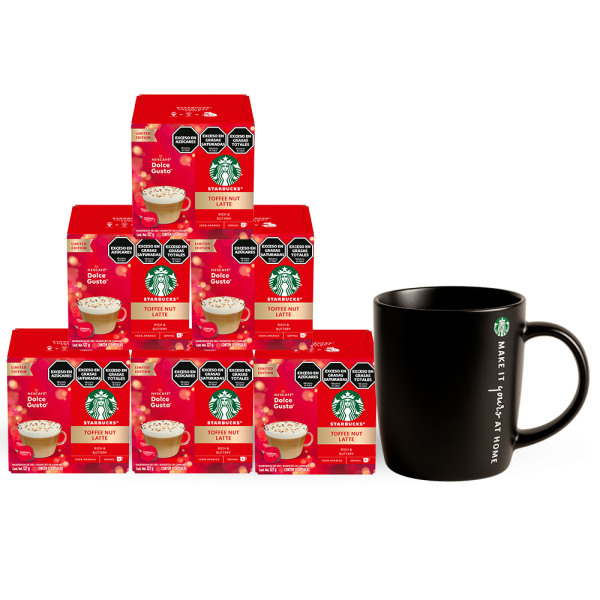 COMBO STARBUCKS® TOFFEE NUT LATTE 6 CAJAS + 1 TAZA STARBUCKS