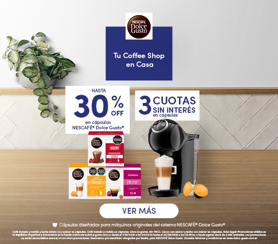 30% OFF en cápsulas Dolce Gusto + Envío gratis