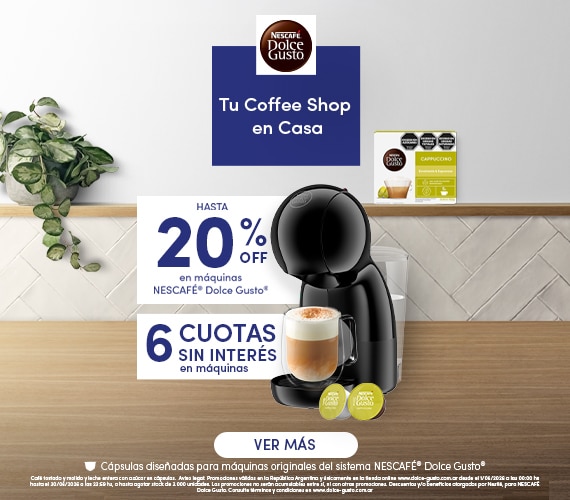 30% OFF en cápsulas Dolce Gusto + Envío gratis